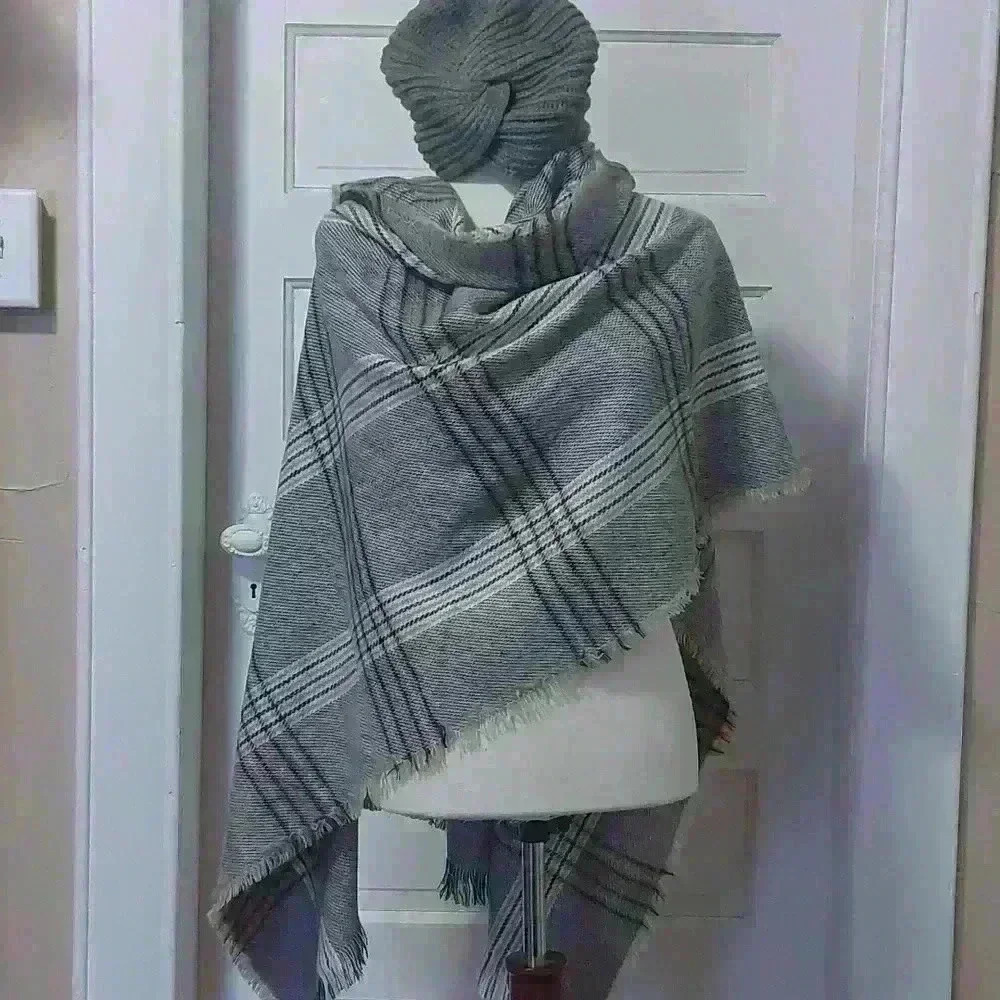 Blanket scarf & Turban Set #0348B - Picture 1 of 2